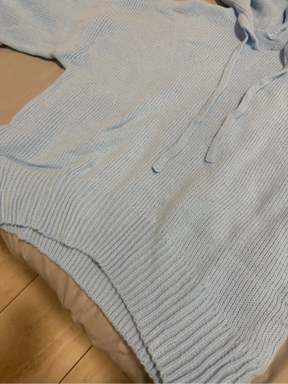 Light Blue unisex Knit Hoodie Sweater